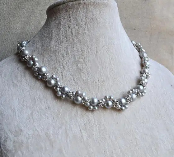 Perfect Gray Real Pearl Jewellery,aa 4 