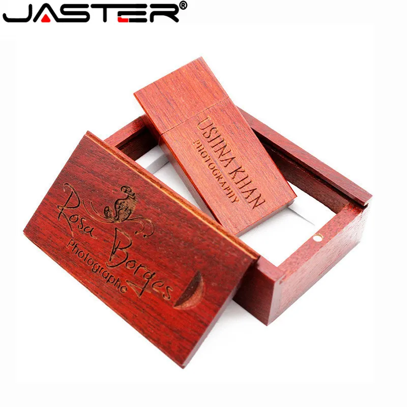 JASTER деревянные usb 2 0 флеш накопитель + деревянная Подарочная коробка 4 ГБ 8 16 32 64 Гб