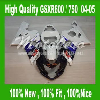 

Fairing kits White Blue for SUZUKI GSXR 600 K4 GSXR600 04 05 GSXR 750 K4 2004 2005 GSX-R600 GSX-R750 04 05 fairings