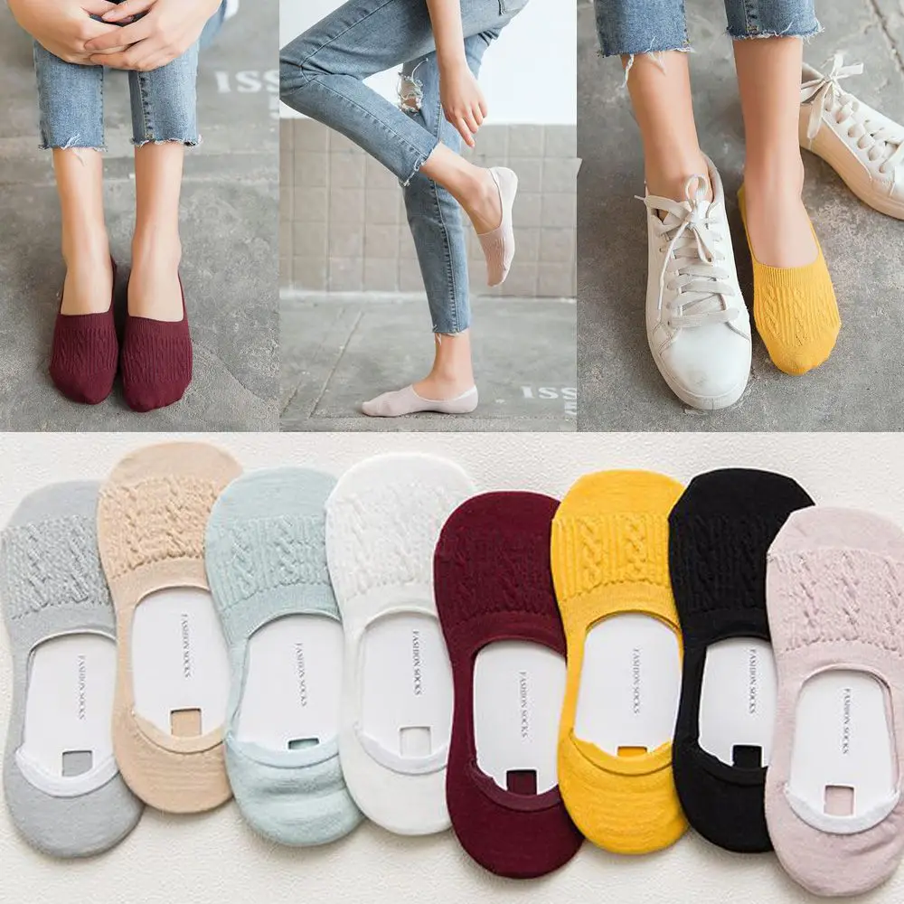 

Summer Harajuku Cute Candy Color Invisible Non-slip Funny Socks Women Girls Casual Cotton Breathable Ankle Boat Socks calcetines