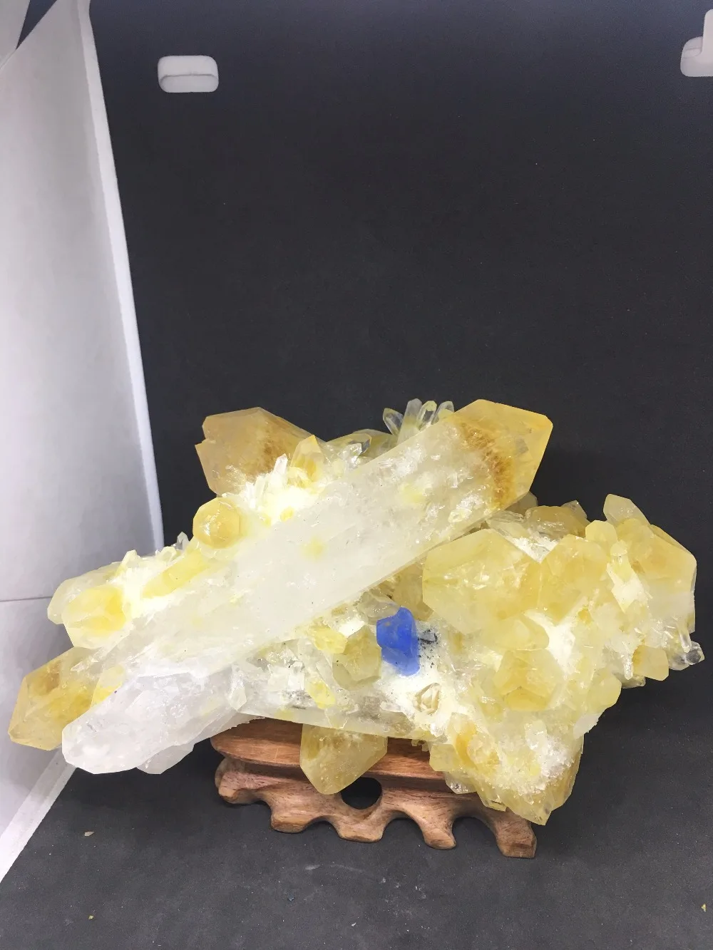 

Natural beautiful reiki quartz crystal bismuth titanium cluster specimen