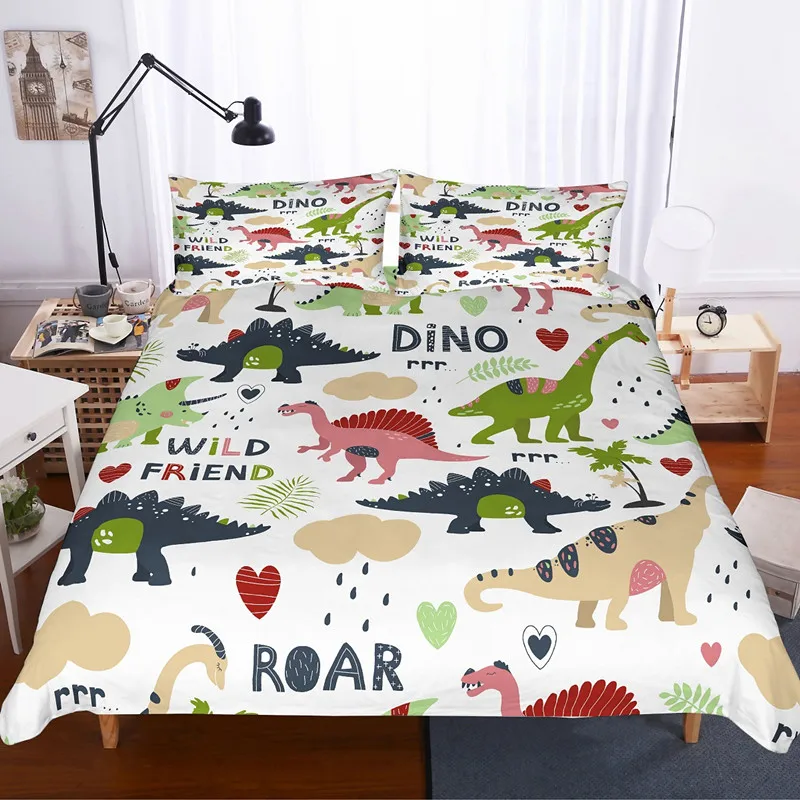 Fanaijia роскошное 3d постельное белье с изображением динозавров Комплект Один размер дети пододеяльник наборы наволочка мальчик