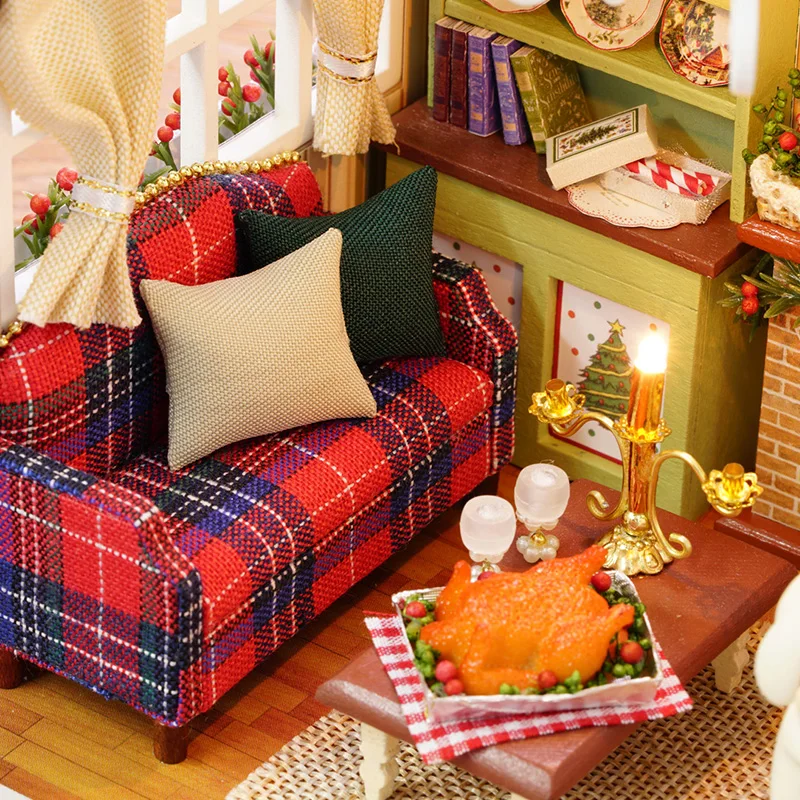 Casas de Boneca brinquedos para crianças de férias Material : Madeira
