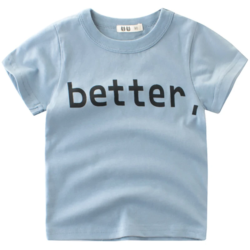 Letter Pattern Boys T Shirts Summer 2018 Girls Tops O neck Cotton Short ...