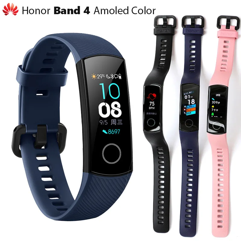 Умный Браслет HUAWEI Honor Band 4 с монитором сердечного ритма IP68 Водонепроницаемый Amoled