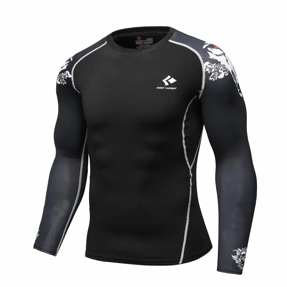 

Compression Base Layer Long Sleeves Fitness Shirts Skin Tight Weight Lifting Tops Bodybuilding