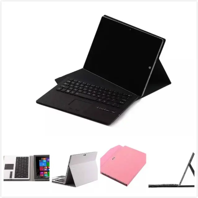 

Removable Wireless Bluetooth Russian/Hebrew/Spanish Touchpad Keyboard Stand PU Leather Case For Microsoft Surface 3 10.8" Tablet