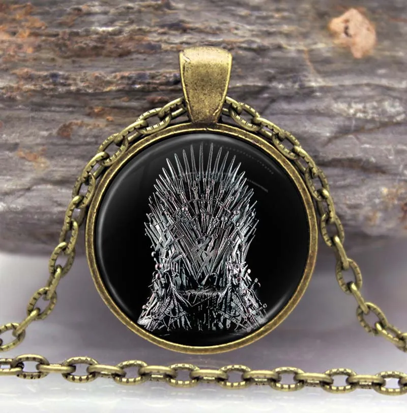 

THE Iron Throne Necklace Pendant Game of Thrones Necklace Jon Snow Pendant Jewelry Gothic Glasses Pendant Necklace Gift