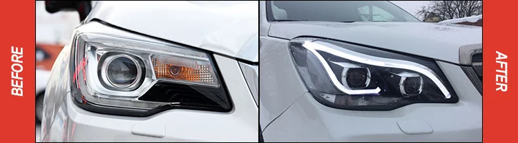 AKD Авто Стайлинг фара для Subaru Forester 2013- фары светодиодные ходовые огни биксеноновые фары Противотуманные фары ангельские глаза авто