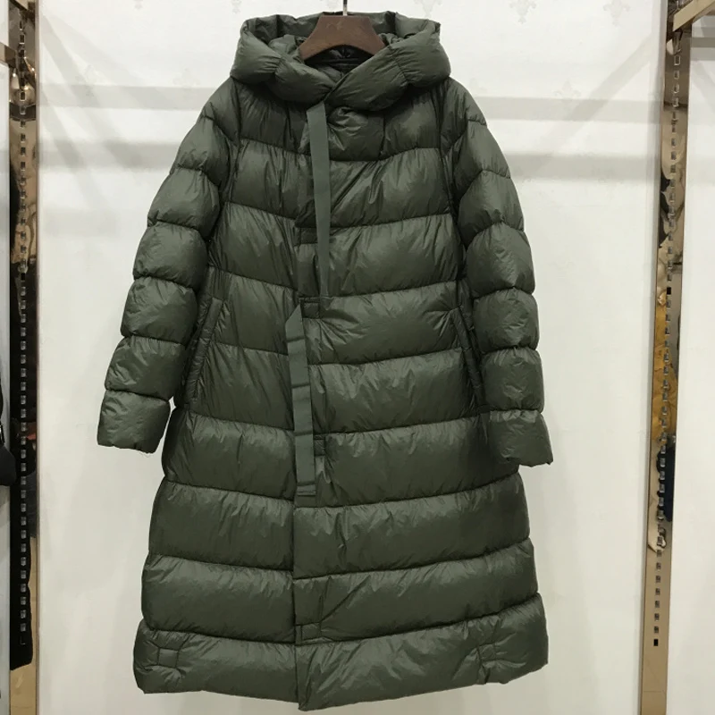 2018 Winter Jacket Women 90% White Duck Down Jacket Female Long Down Parkas Loose Down Jacket Snow Warm Hooded Women's Down Coat