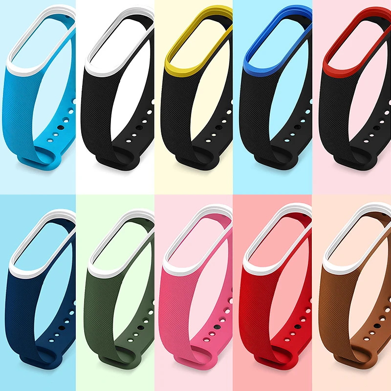 

Soft Silicon TPU Double-Color Smart Wrist Watch Strap Wristband Bracelet Band Strap for XiaoMi Mi Band 3/4