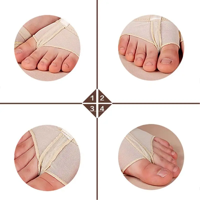 1 pair Belly Ballet Dance Toe Pad Practice Shoe Foot Thong Care Tool Half Sole Gym Sock Dance shoes Gymnastics Practice