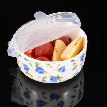 

6Pcs/Set Silicone Wrap Cover Food Bowl Pot Stretch Kitchen Vacuum Seal Drop Shipping