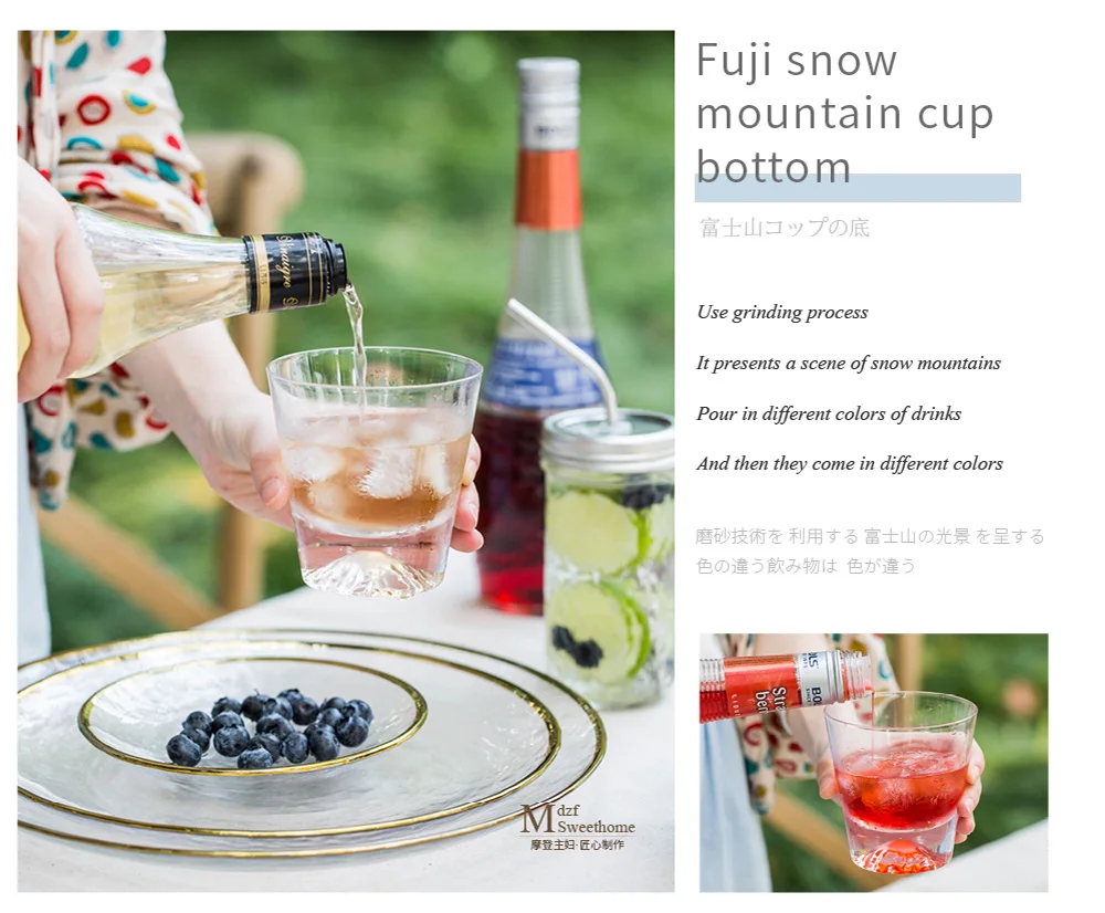 MDZF SWEETHOME Transparent Glass Cup Heat-resistant Durable Wine Whiskey Juice Milk Cup for Home Bar