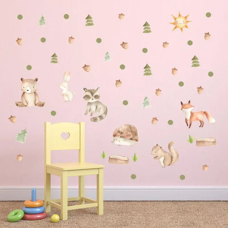 Vacclo DIY животные белка кролик Ежик обои с лисицей детская комната спальня гостиная
