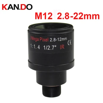

3.0Megapixel Fixed Iris M12 HD 2.8-12mm Varifocal IR cctv Lens,F1.4,manual focus zoom,view angle 90~28degree surveillance camera