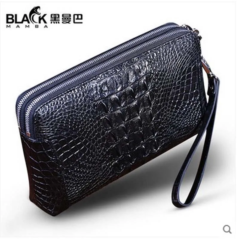 Heimenba krokodillenleer mannen clutch bag mannelijke grote capaciteit dubbele zip multi-card Thai business real krokodil man tas Heimenba krokodillenleer mannen clutch bag mannelijke grote capaciteit dubbele zip multi-card Thai business real krokodil man tas