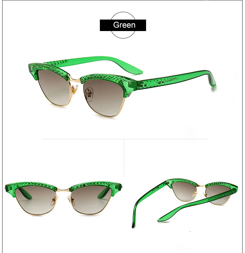 Ralferty Для женщин кошачий глаз солнцезащитные очки Марка Дизайн Половина солнечные очки в оправе UV400 черный солнцезащитные очки Винтаж