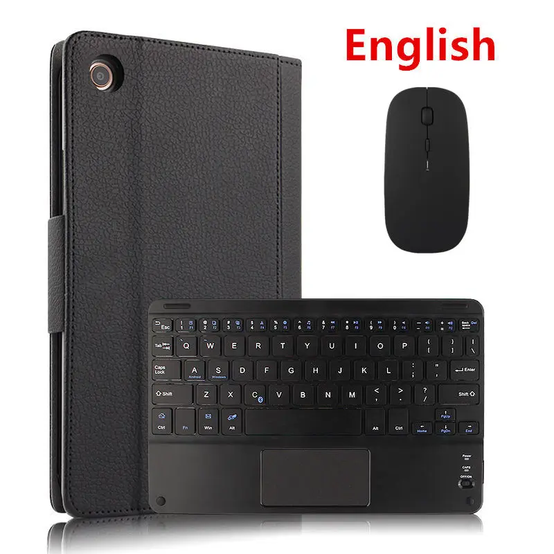Чехол для Xiaomi mi Pad 4 mi Pad4 Беспроводная Bluetooth Клавиатура Защитный чехол из искусственной кожи mi pad 4 mi pad 4 планшет мышь 8 дюймов Чехол - Цвет: black mouse English