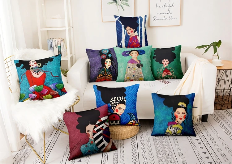 Night Sky Girls Fashion Art Cushion Decorative Pillow Home Decoration Pillows Almofadas Decorativas Para Sofa Throw Pillow 45*45