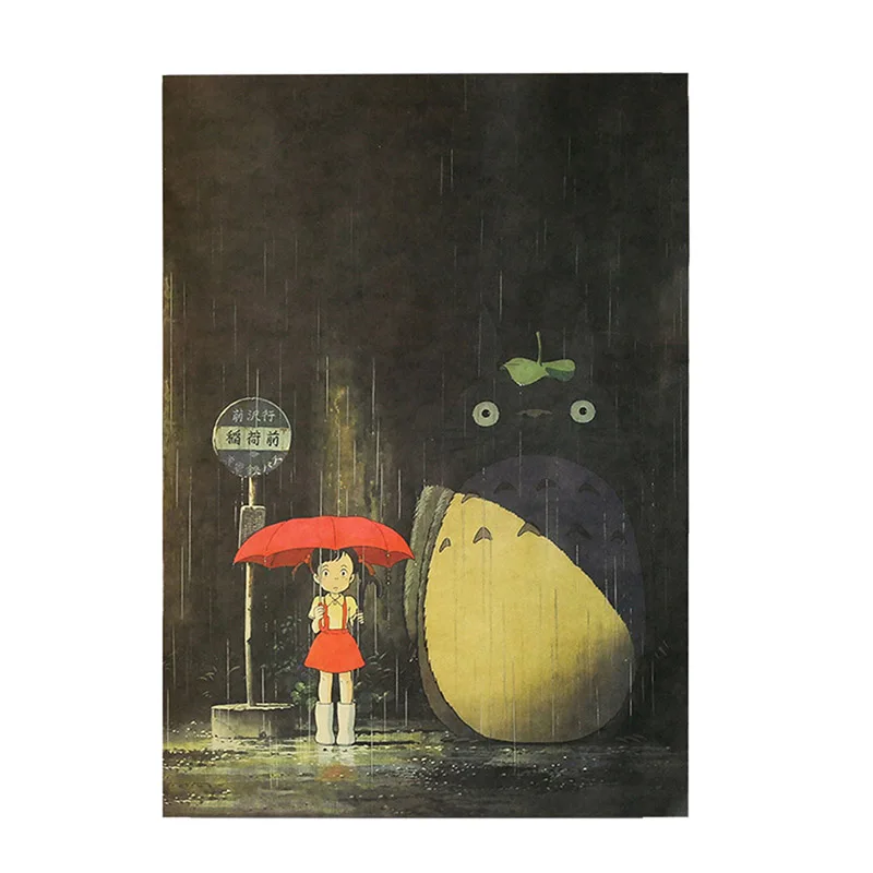 

Cute My Neighbor Totoro Hayao Japanese anime film Home Furnishing decoration Kraft Movie Poster Drawing core Wall stickers