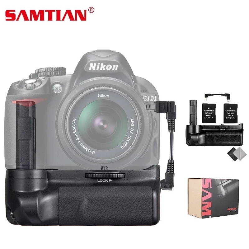 Вертикальный Аккумулятор SAMTIAN для камеры Nikon D3100 D3200 D3300 ручка аккумулятора