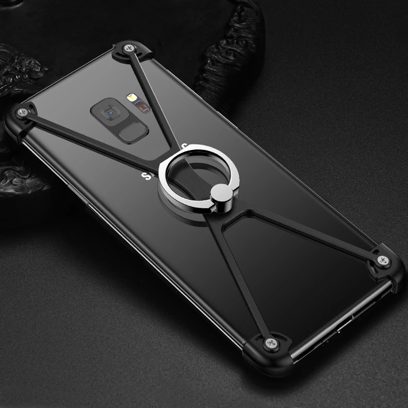 

Aluminum Metal Bumper Case For Samsung Galaxy S9 Luxury Cover Ring Bracket Kickstand Case Bumper For Samsung Galaxy S9 S9 Plus