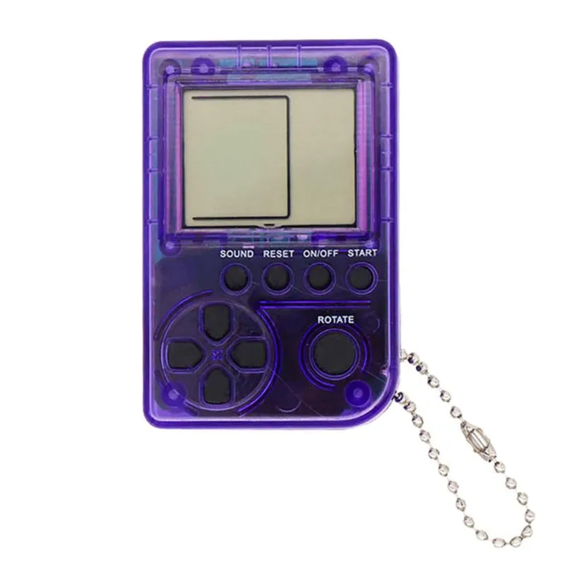 Мини классическая игровая машина детская портативная Ретро ностальгическая мини игровая консоль с брелком тетрис видеоигра - Цвет: Purple