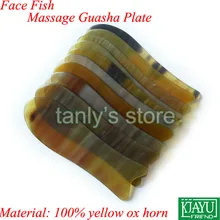 100% yellow Ox Horn! Wholesale & Retail Face Beauty & Health Massage Guasha Board 5 pcs/lot (gift bag & gua sha chart)