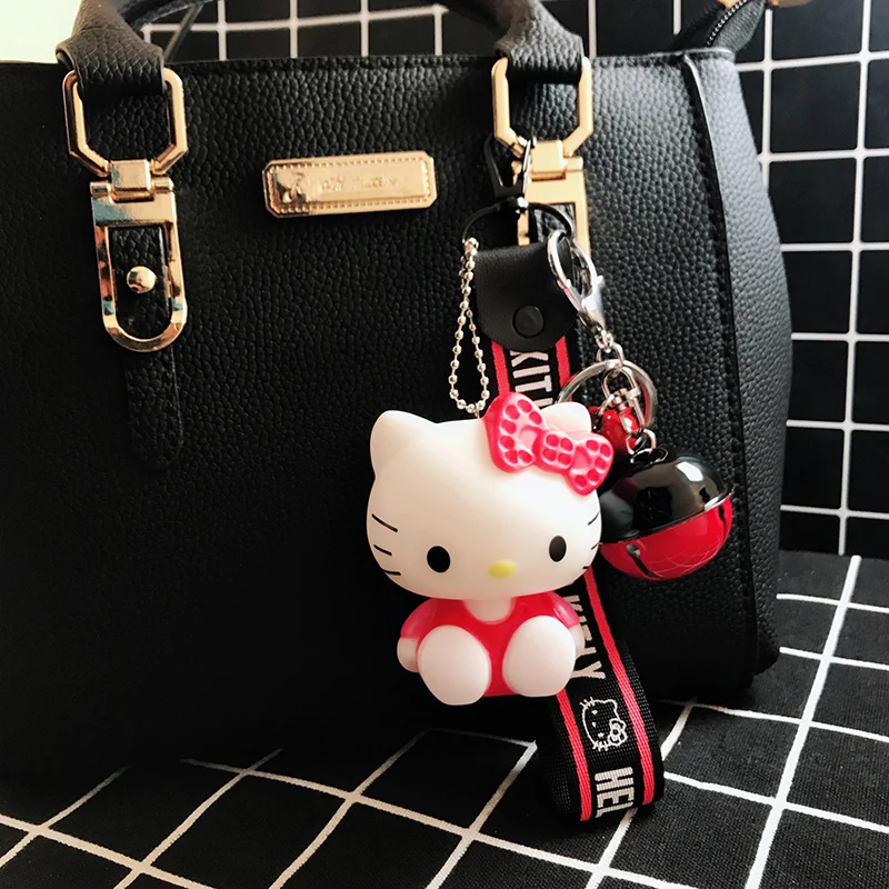 Милый брелок hello kitty, брелок для женщин, аниме, брелок для ключей Kt Cat, детские игрушки, брелок для автомобиля, брелок на запястье, веревка, брелок, подарки