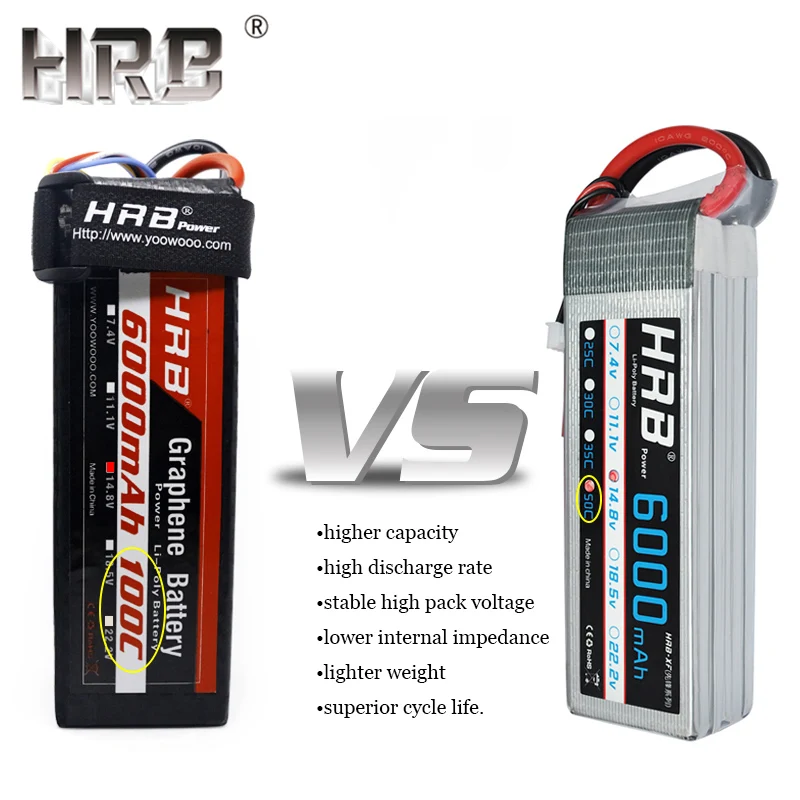 HRB Графен Lipo батарея 14,8 V 6000mah 100C 4S TRX XT90 EC5 Deans T XT60 для Traxxas Багги автомобили внедорожника заряженные RC части