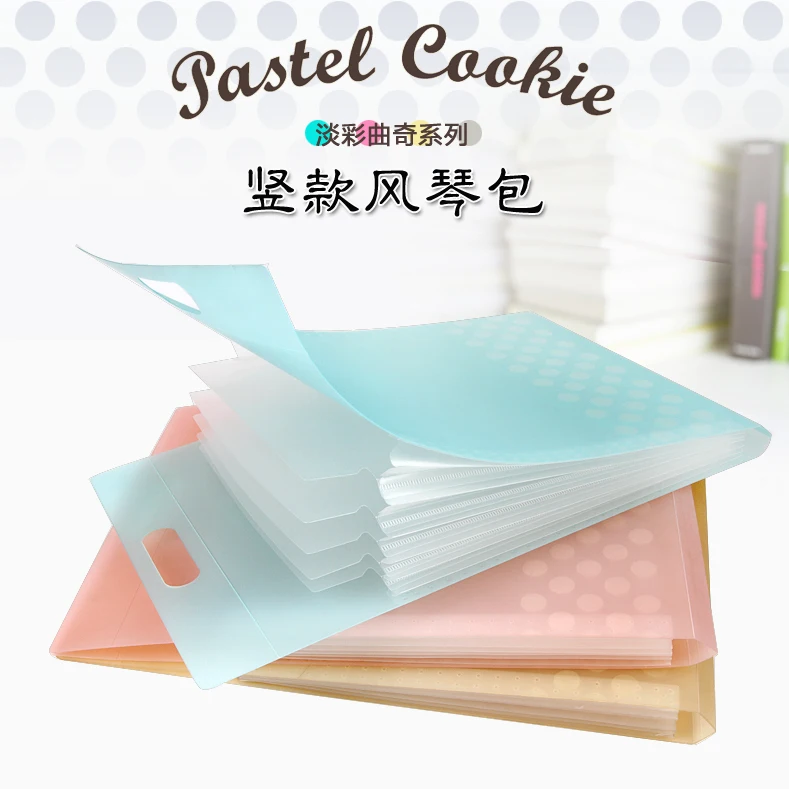 

KOKUYO Pastel Cookies WSG-DFC65 A4 6P Folder Storage Bag Expanding Wallet Portable Style