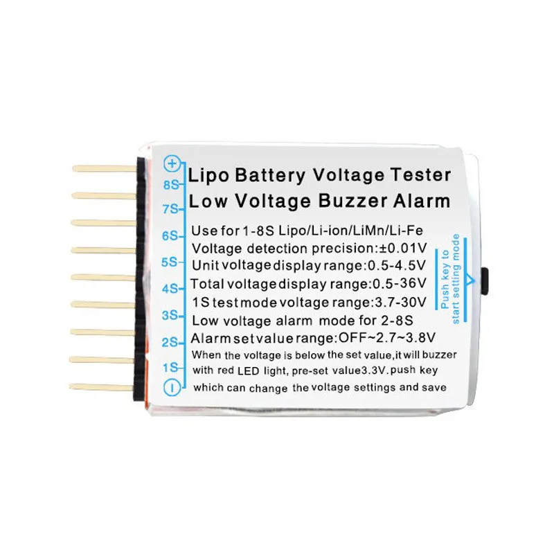 1 шт. 2 IN1 низкая зуммер S 8 Lipo батарея Li Fe на RC Напряжение метр тестер мониторов для