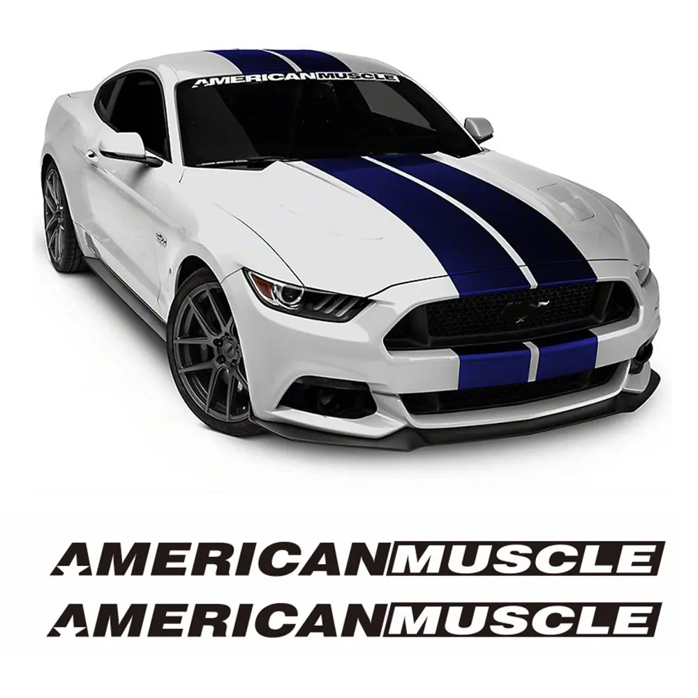 2pcs For Ford Mustang AMERICANMUSCLE Bold text GT Front & Rear Window