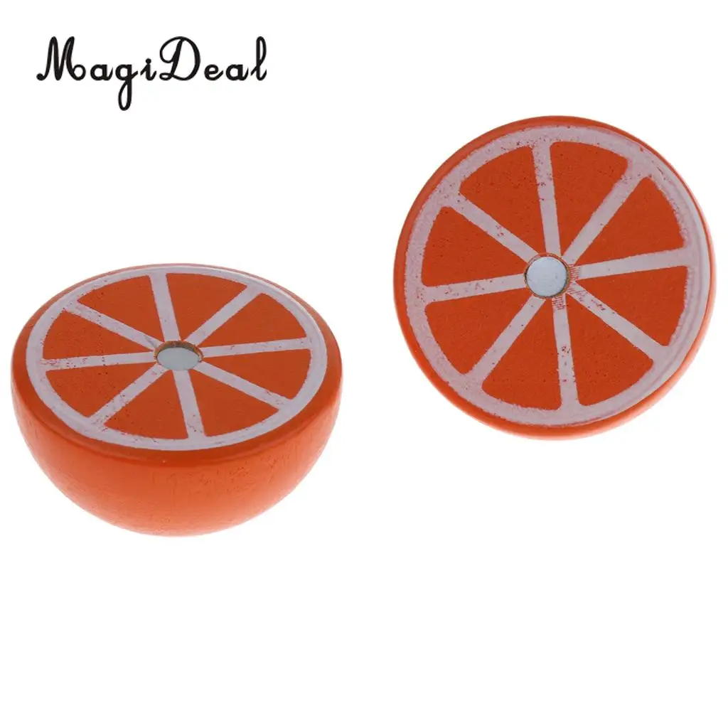 Miniature Simulation Wooden Magnet Connected Fruits Kitchen Food Cutting Kids Children Pretend Play Toy