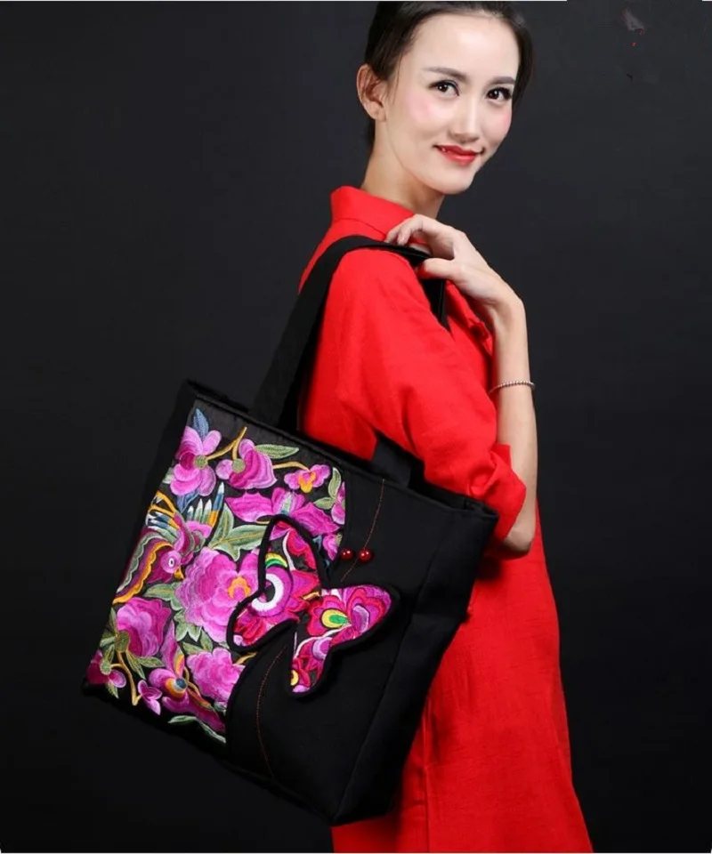 Large Chinese national Tote Bag 2017 Women Shoulder bags Fashion Women