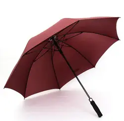 Straight Long Handled Golf Umbrellas Fully-automatic Sunny Rainy 8K Umbrella Rain Gear solid colors prefect gift