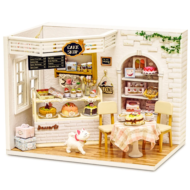 Кукольный дом мебель Diy Миниатюрный пылезащитный чехол 3D Деревянный Miniaturas кукольный домик игрушки для детей подарки на день рождения торт дневник H14