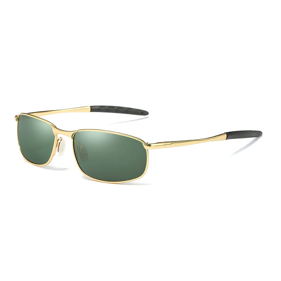Elitera мужчины поляризованных солнцезащитных очков классические мужские ретро старинные оттенки марка дизайнер солнцезащитные очки uv400 - Цвет линз: gold green