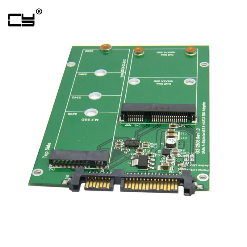 2 в 1 Combo Mini PCI-E 2 Lane M.2 NGFF & mSATA SSD SATA 3,0 III адаптер конвертер PCBA