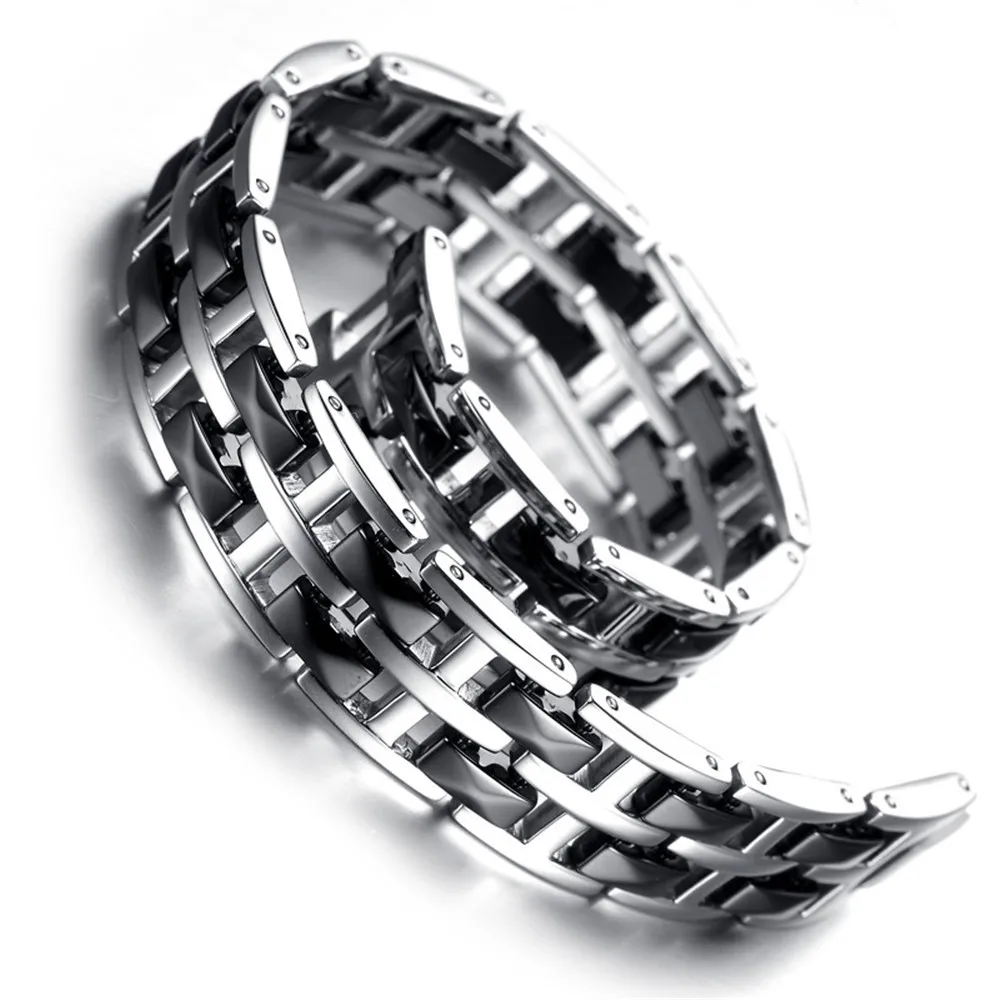 Bracelet Mens Jewelry Fashion Tungsten Bracelet Black Silver KR7912 