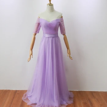 

Violet Color Floor-Length Bridesmaid Dress Long Party Dress Elegant Dress Women for Wedding Party
