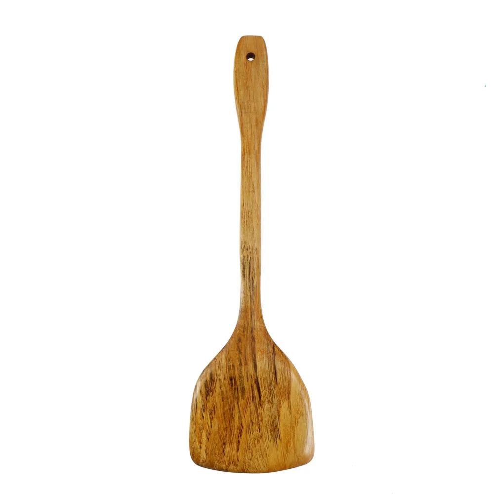 wooden shovel Spatula Spoon Mixing Holder Cooking Utensils Wooden Kitchenware Cooking Set with Long Handle Slotted spatula