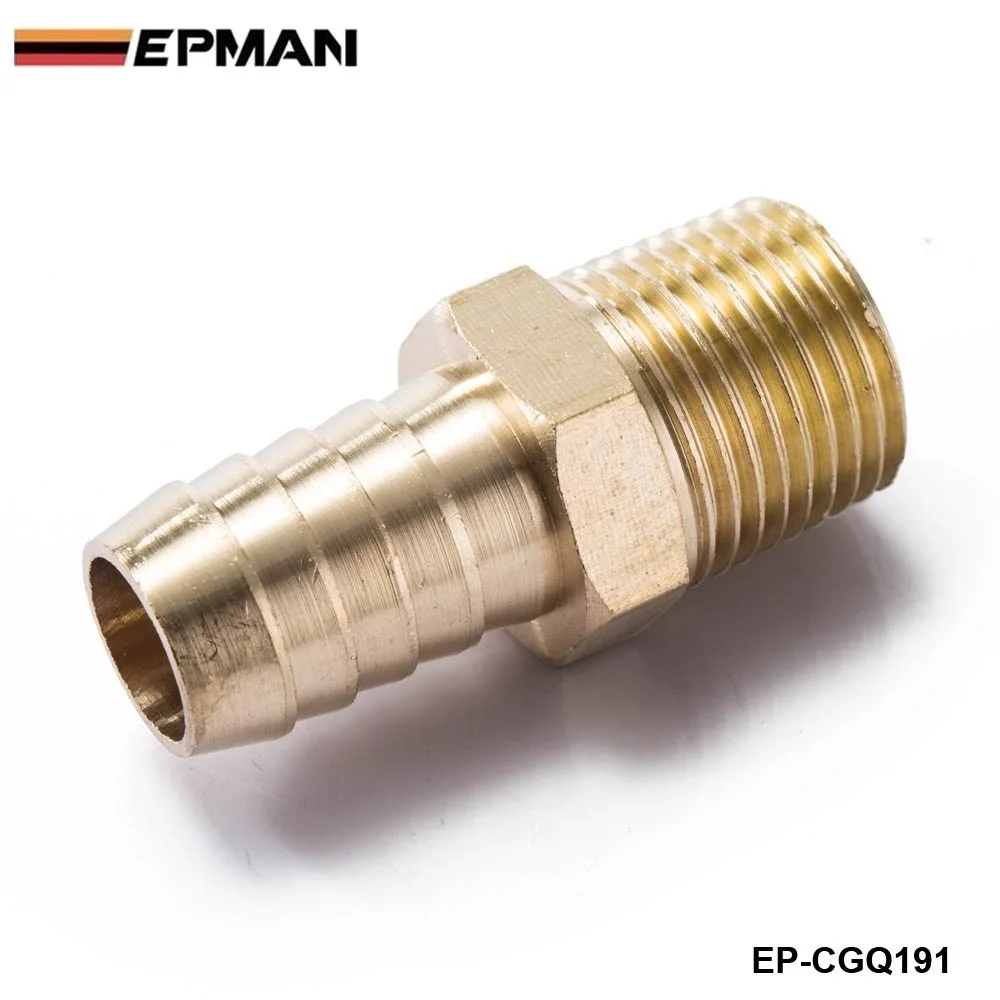 EPMAN - Brass 1/2" MNPT x 5/8" Hose Barb Fitting For BMW VW AUDI Vacuum line/Fuel pump/Oil cooler EP-CGQ191
