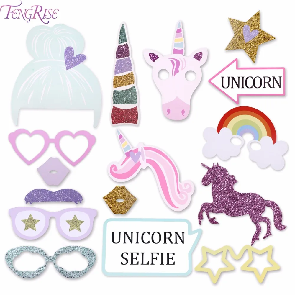 FENGRISE Unicorn Party  Decoration  Photo Booth Props  Happy 