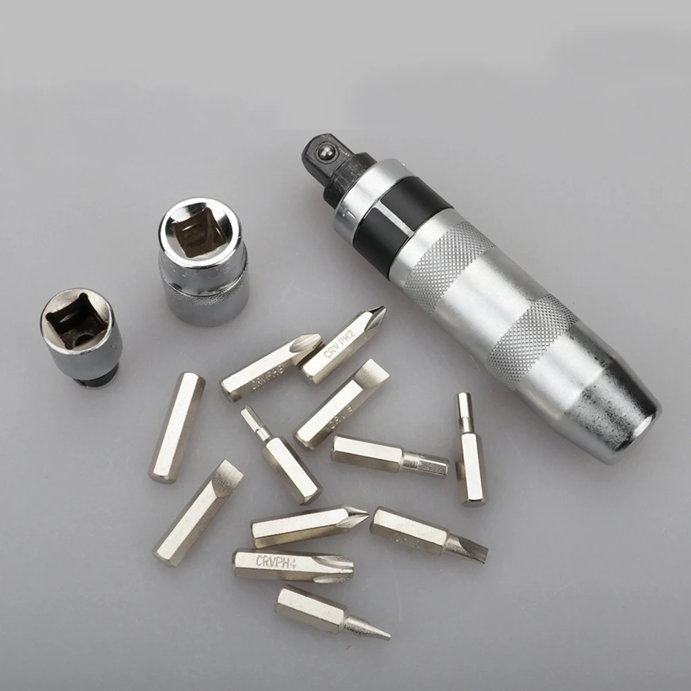 

13 Pieces Set Multi-purpose Heavy Duty Impact Screwdriver Set Driver Chisel Bits Tools Socket Kit With Case