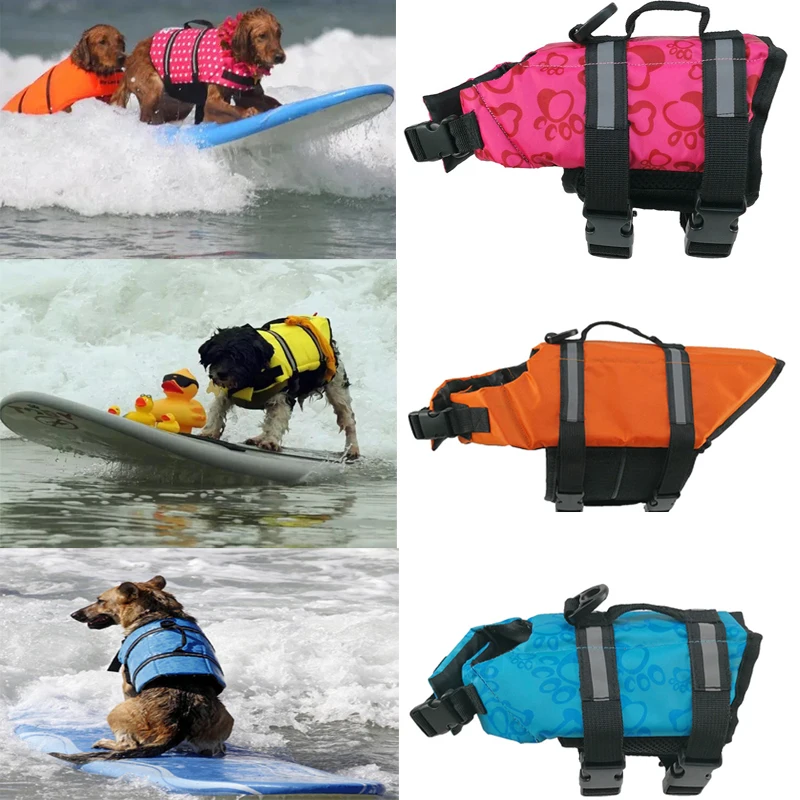 Pet Dog Life Jacket Safety Clothes Life Vest Collar Harness Saver Pet