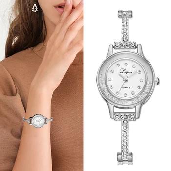 

Lvpai Top Brand Women's Watches Fashion Bracelet Silver White Quartz Watches Rhinestone Dress Ladies Watch Bracelet Montre Femme