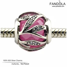 Стерлингового серебра 925 Розовый природы сияние Шарм бисера Fit Подвески Серебро 925 браслет бусы для изготовления ювелирных изделий