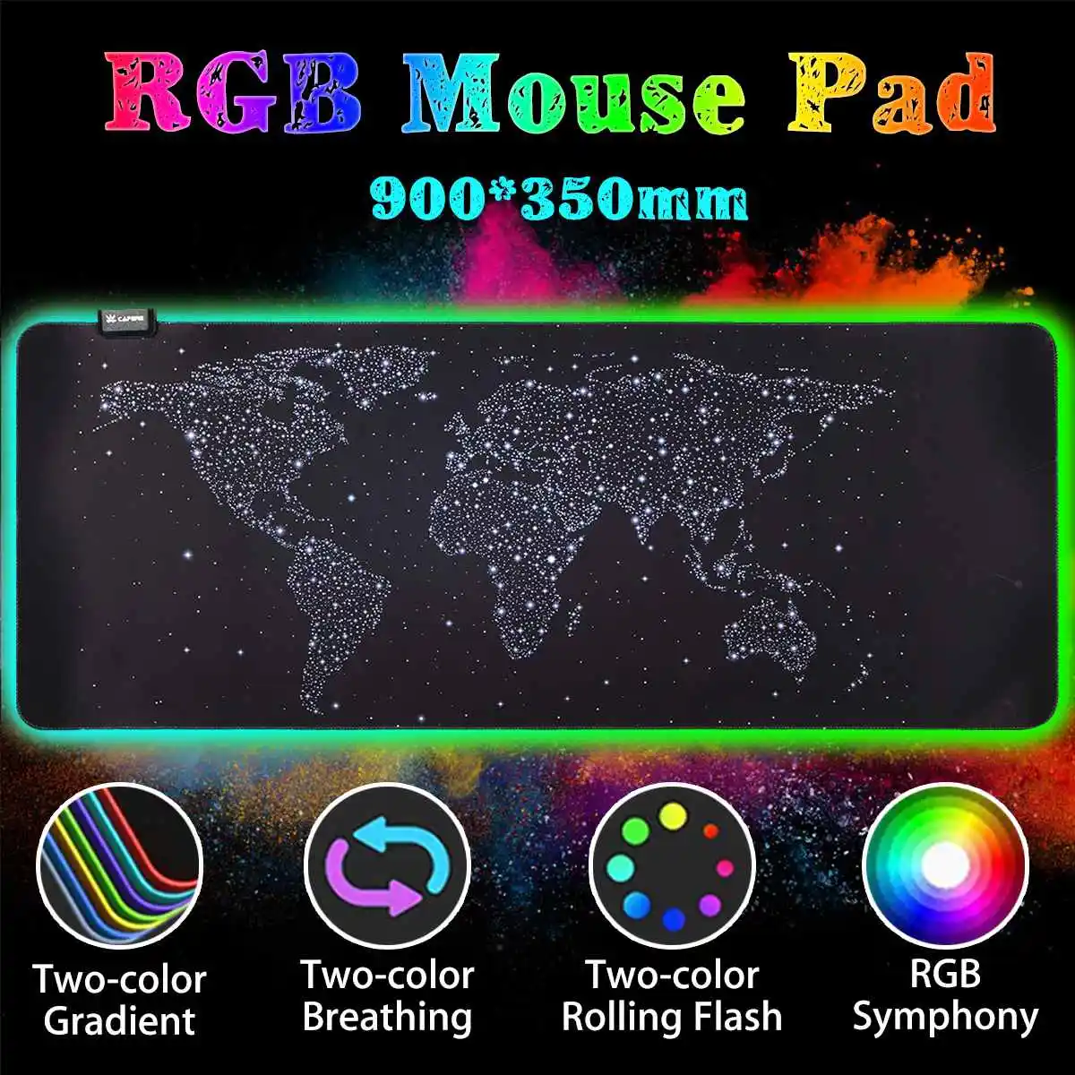 

LED Large Mouse Pad RGB Gamer Computer Gaming Mousepad LED Backlit Desk Mat Keyboard Pad for Laptop Computer 900x350x3mm